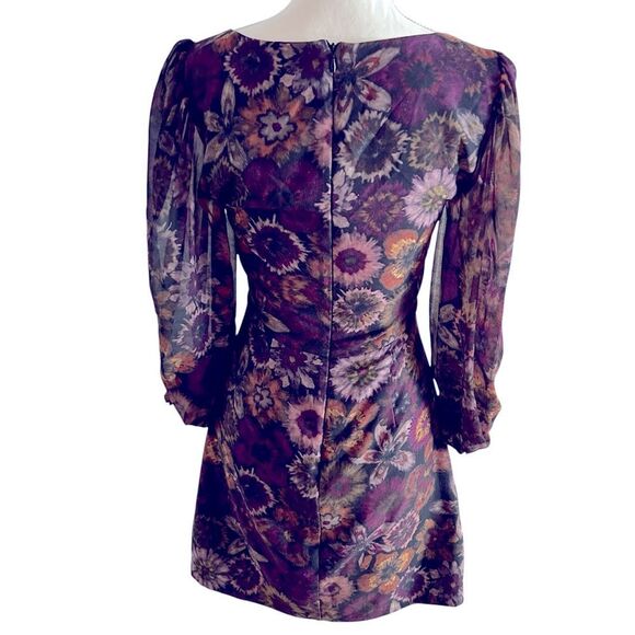 Slate & Willow Dark Florals Mini Dress Size 0 - Picture 10 of 12